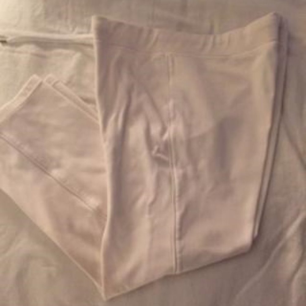 White Flat Front Drawstring Jogger Or Lounge Pants - image 2